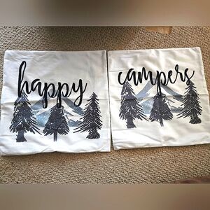Happy Campers 18x18in throw pillow covers